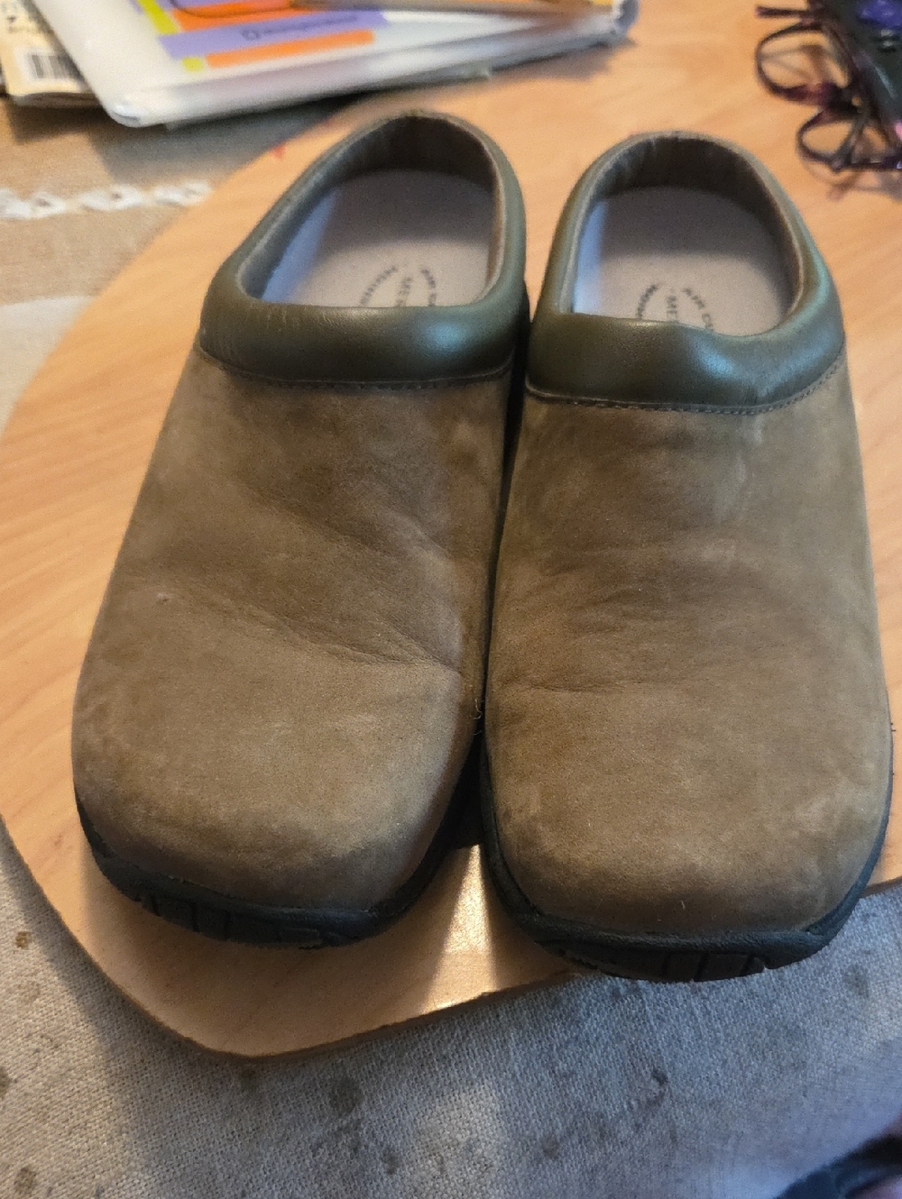 Merrell Women's Distressed Suede Brown Slip-On Clog Mule